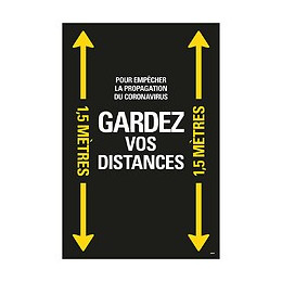 Adhésif au sol gardez vos distances 90x60cm