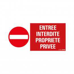 Panneau 30x15cm Entrée interdite