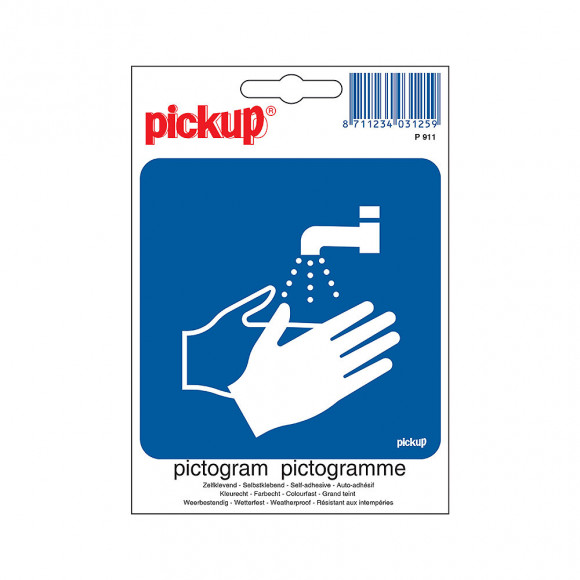 Adhésif 10x10cm se laver mains