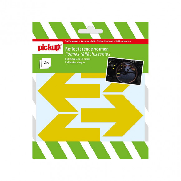 Forme réfléchissante jaune flèches 65mm