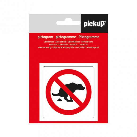 Picto 7.5x7.5cm Crotte chien interdit