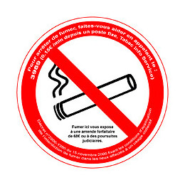 Panneau PVC : INTERDICTION DE FUMER