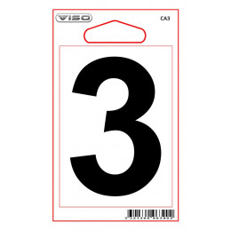 Chiffre 3 adhésif hauteur 80 mm.