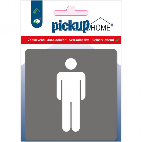 Picto acrylique 90x90mm Hommes gris