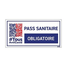 Autocollant Pass sanitaire obligatoire 10x20cm