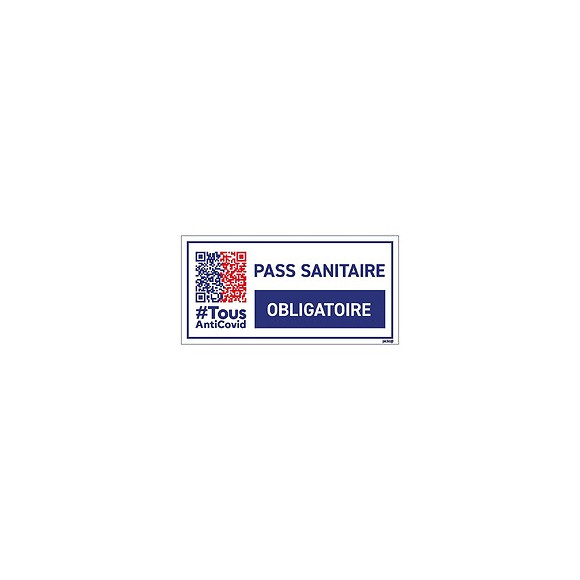 Autocollant Pass sanitaire obligatoire 10x20cm