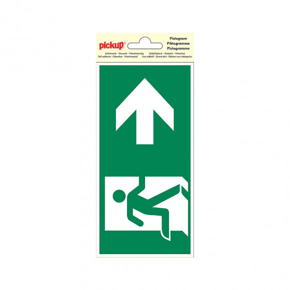 Picto 10x20cm Voie évacuation droite