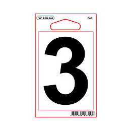 Chiffre 3 adhésif hauteur 80 mm.