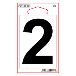 Chiffre 2 adhésif hauteur 80 mm.
