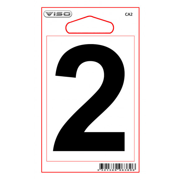 Chiffre 2 adhésif hauteur 80 mm.