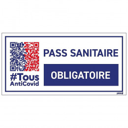 Autocollant Pass sanitaire obligatoire 10x20cm