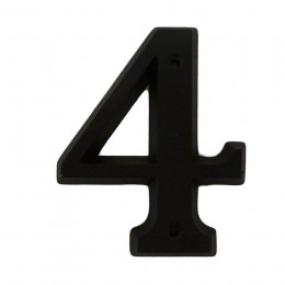 Chiffre 4 adhésif en zamak noir 80mm