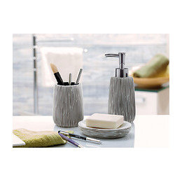 Verre à dents Hollis à poser blanc et taupe