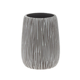 Verre à dents Hollis à poser blanc et taupe