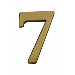 Chiffre 7 adhésif en plastique doré 40mm
