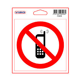 Sticker PORTABLE INTERDIT 115x115 mm VISO