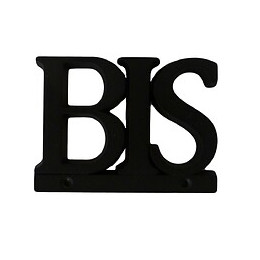 Inscription BIS adhésif en zamak noir 60mm