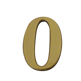 Chiffre 0 adhésif en plastique doré 40mm