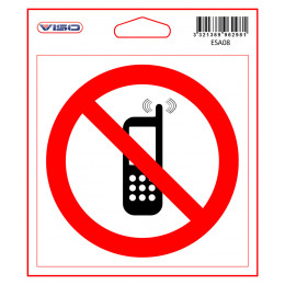 Sticker PORTABLE INTERDIT 115x115 mm VISO