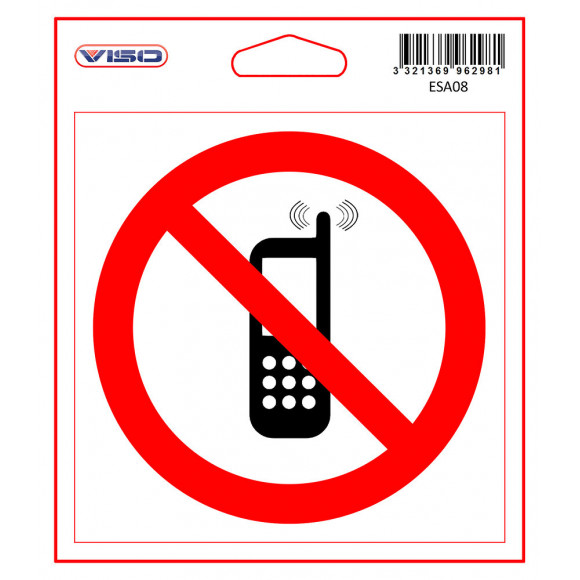 Sticker PORTABLE INTERDIT 115x115 mm VISO