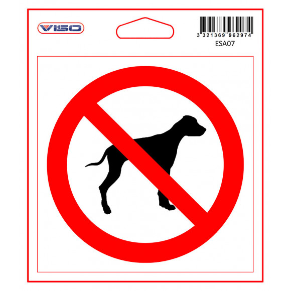 Sticker CHIEN INTERDIT 115x115 mm VISO