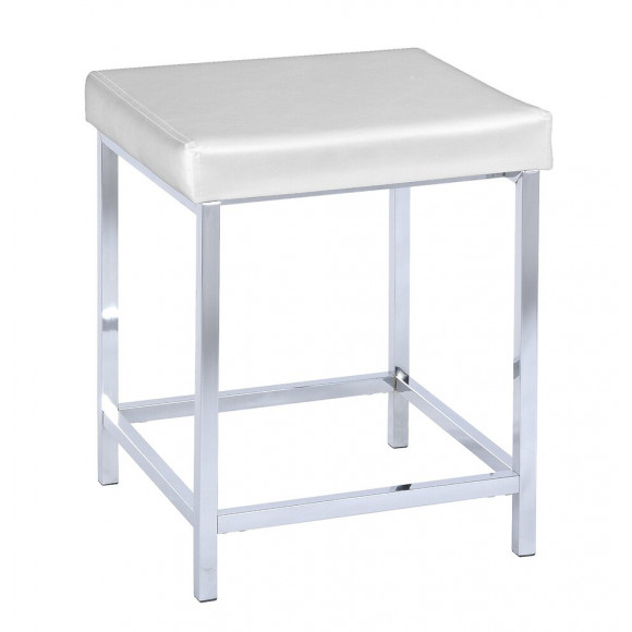Tabouret de douche WENKO Deluxe carré blanc