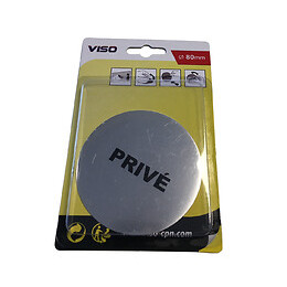 Panneau PRIVE aluminium adhésif  diamètre 80 mm VISO