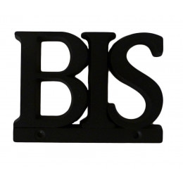 Inscription BIS adhésif en zamak noir 60mm