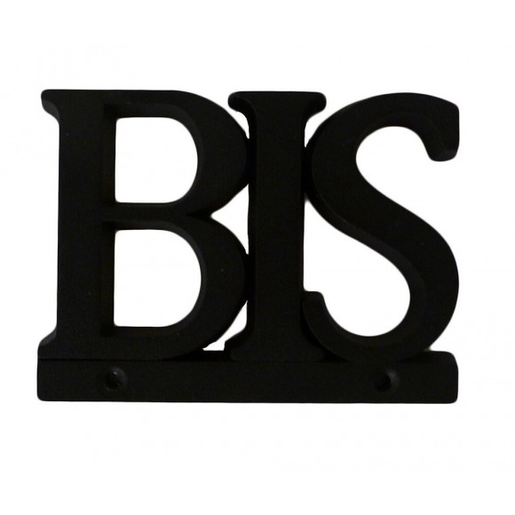 Inscription BIS adhésif en zamak noir 60mm