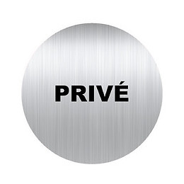 Panneau PRIVE aluminium adhésif  diamètre 80 mm VISO