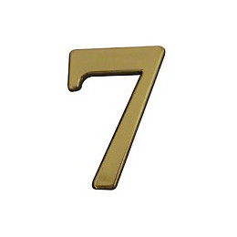 Chiffre 7 adhésif en plastique doré 40mm