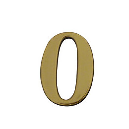 Chiffre 0 adhésif en plastique doré 40mm