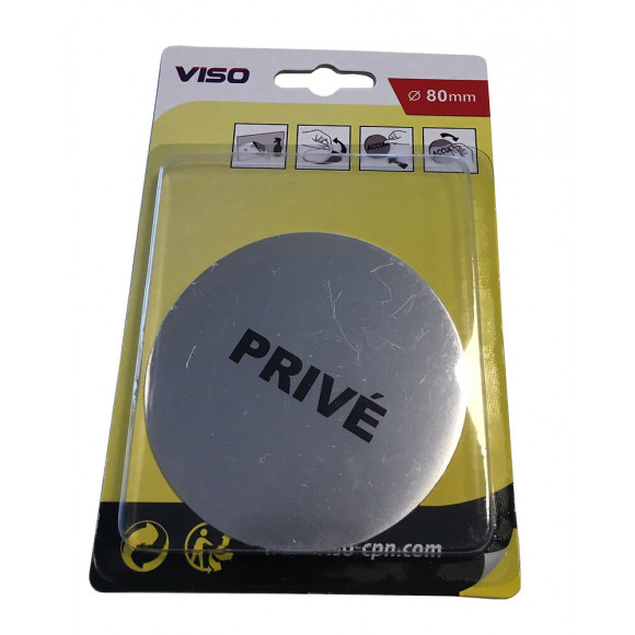 Panneau PRIVE aluminium adhésif  diamètre 80 mm VISO