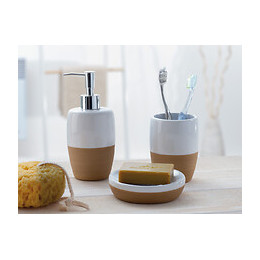 SIENA Distributeur de savon blanc et beige