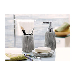 Porte-savon HOLLIS à poser blanc et taupe