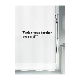 Rideau de douche SPIRELLA Voulez-vous blanc PEVA 180 cm x 200 cm