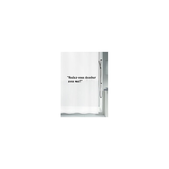 Rideau de douche SPIRELLA Voulez-vous blanc PEVA 180 cm x 200 cm