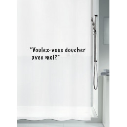 Rideau de douche SPIRELLA Voulez-vous blanc PEVA 180 cm x 200 cm