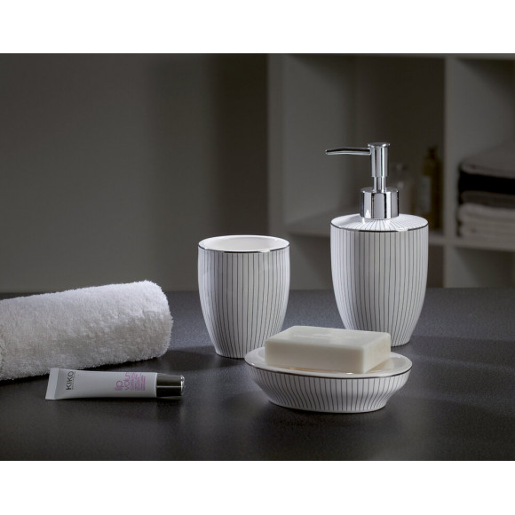 Distributeur de savon Ligne argent et blanc