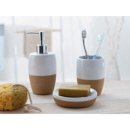 SIENA Distributeur de savon blanc et beige