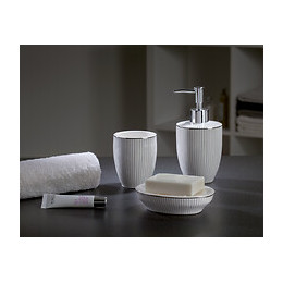 Verre à dents Ligne argent et blanc