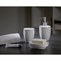 Verre à dents Ligne argent et blanc