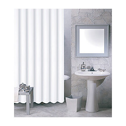 Rideau de douche l.180xh.200cm taupe à pois transparents, PVA