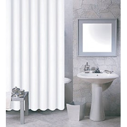 Rideau de douche l.180xh.200cm taupe à pois transparents, PVA