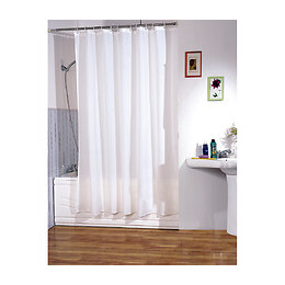 Rideau de douche l.180xh.200cm blanc, polyester