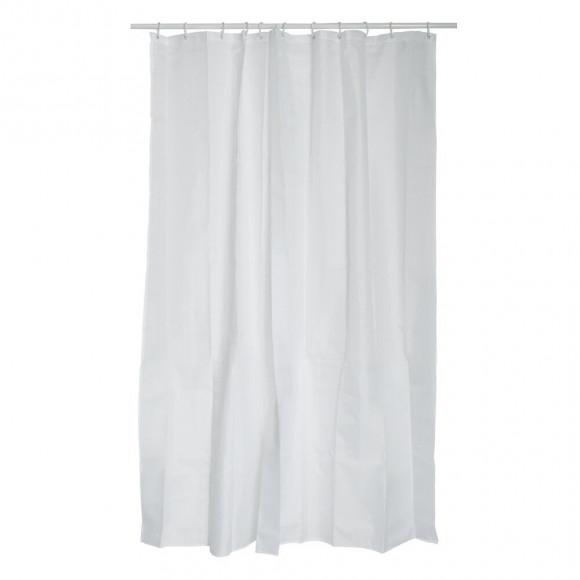 Rideau de douche l.180xh.200cm blanc, polyester