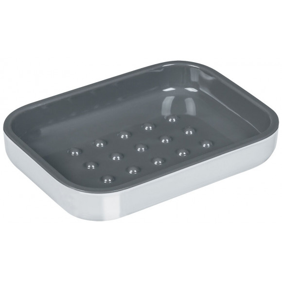 Porte-savon Yin mélamine blanc et gris