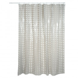 Rideau de douche l.180xh.200cm taupe à pois transparents, PVC
