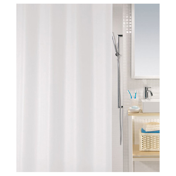 Rideau de douche SPIRELLA Romana uni blanc PEVA 180 cm x 180 cm