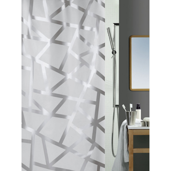 Rideau de douche SPIRELLA Bizarre silver PEVA 180 cm x 200 cm